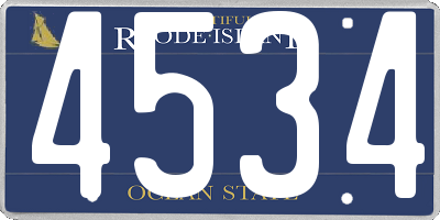 RI license plate 4534