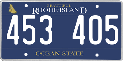RI license plate 453405