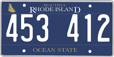 RI license plate 453412