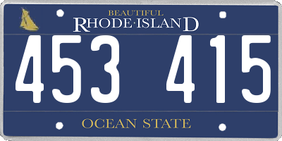 RI license plate 453415
