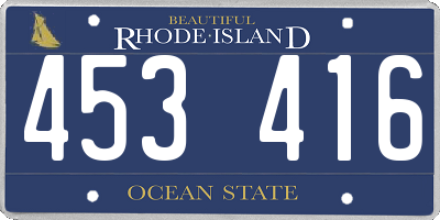 RI license plate 453416