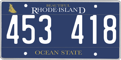 RI license plate 453418