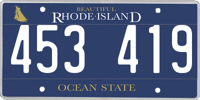 RI license plate 453419