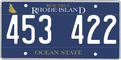 RI license plate 453422