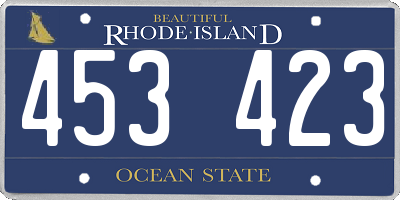 RI license plate 453423