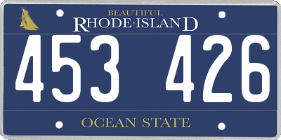 RI license plate 453426