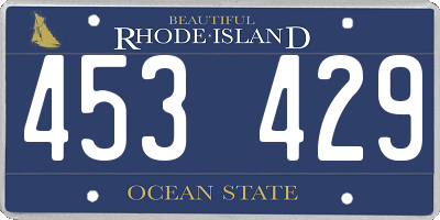 RI license plate 453429