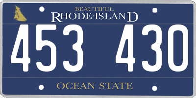 RI license plate 453430