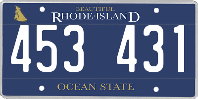 RI license plate 453431