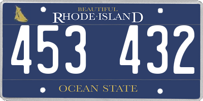 RI license plate 453432