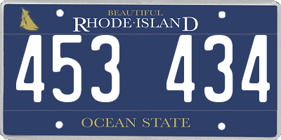RI license plate 453434