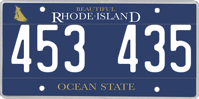 RI license plate 453435
