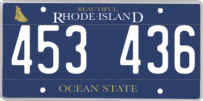 RI license plate 453436
