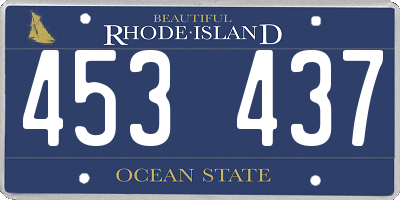 RI license plate 453437