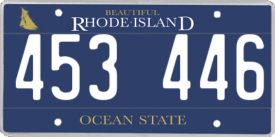 RI license plate 453446