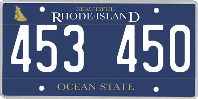RI license plate 453450