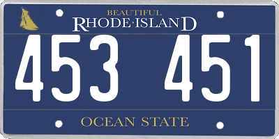 RI license plate 453451