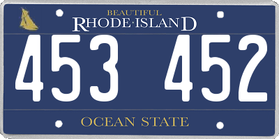 RI license plate 453452
