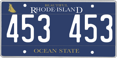 RI license plate 453453