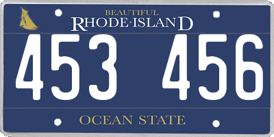 RI license plate 453456
