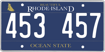 RI license plate 453457