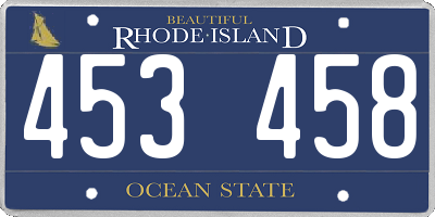 RI license plate 453458