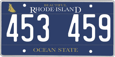 RI license plate 453459