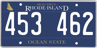RI license plate 453462