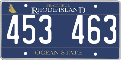 RI license plate 453463