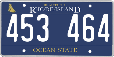 RI license plate 453464