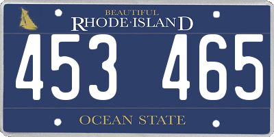 RI license plate 453465