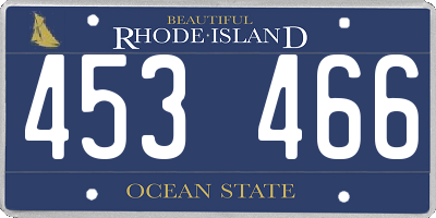 RI license plate 453466