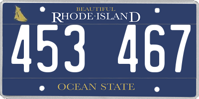 RI license plate 453467