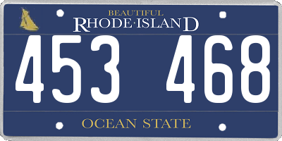 RI license plate 453468