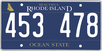 RI license plate 453478