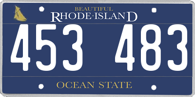 RI license plate 453483