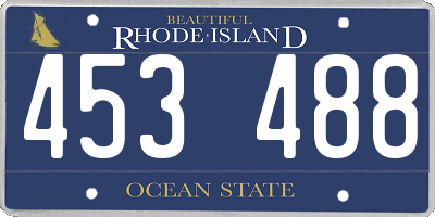 RI license plate 453488