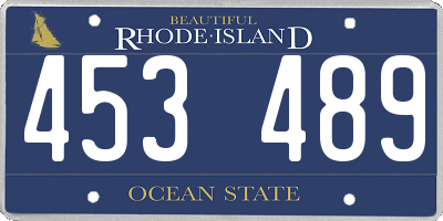 RI license plate 453489