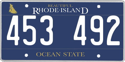 RI license plate 453492
