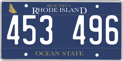 RI license plate 453496