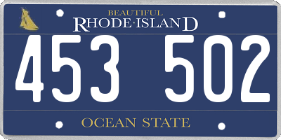 RI license plate 453502