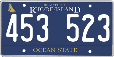 RI license plate 453523