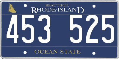 RI license plate 453525