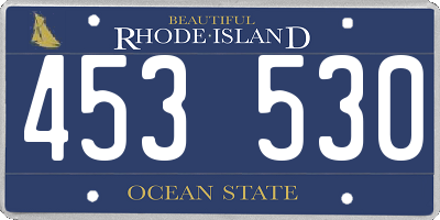 RI license plate 453530
