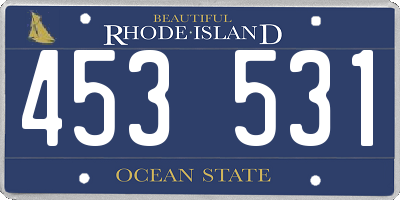 RI license plate 453531