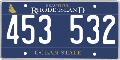 RI license plate 453532