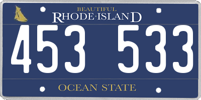 RI license plate 453533