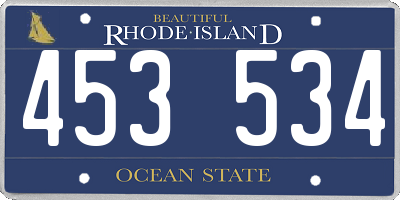 RI license plate 453534