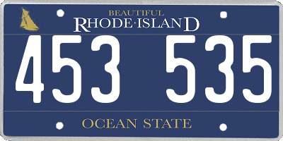 RI license plate 453535
