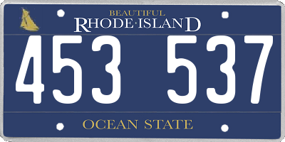RI license plate 453537
